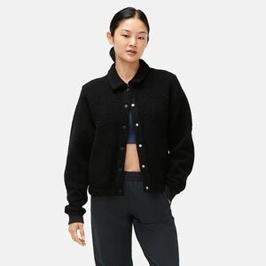 Outdoor Voices Megafleece Black Bomber Jacket, size S